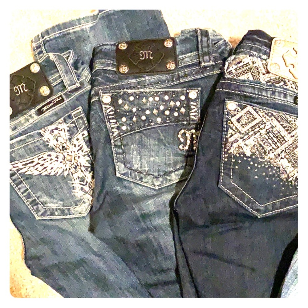 3 pairs of size 25 Miss Me jeans